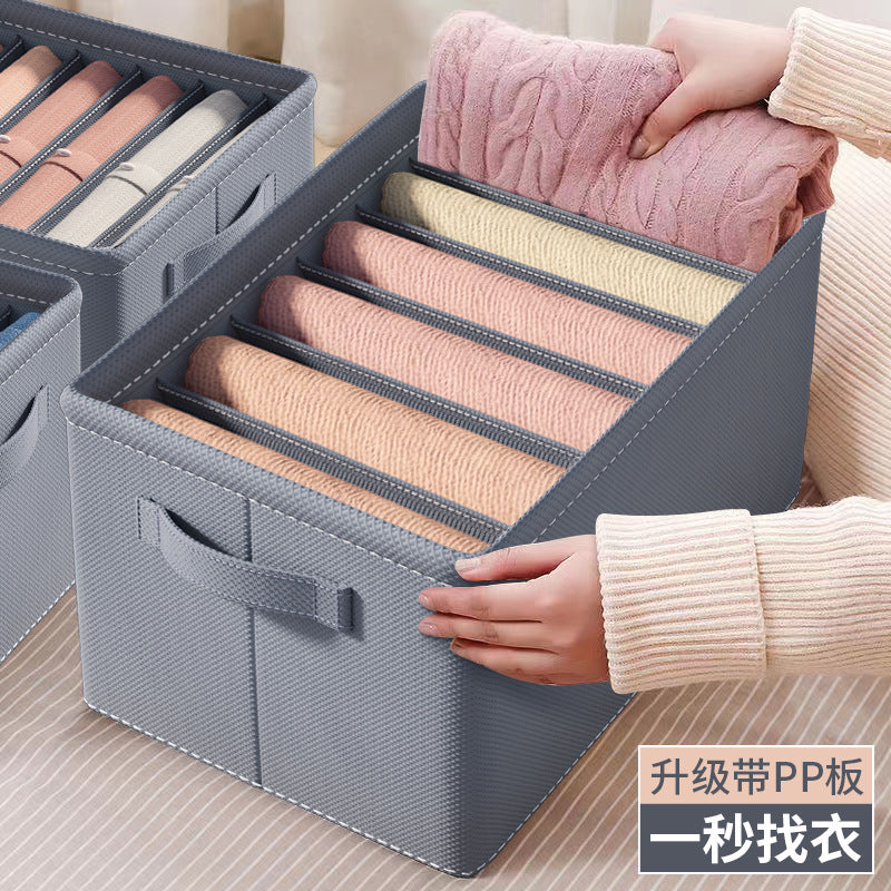 Socks storage box Clothes storage box Foldable clothing Pants finishing box Thickened grid Dormitory underwear storage