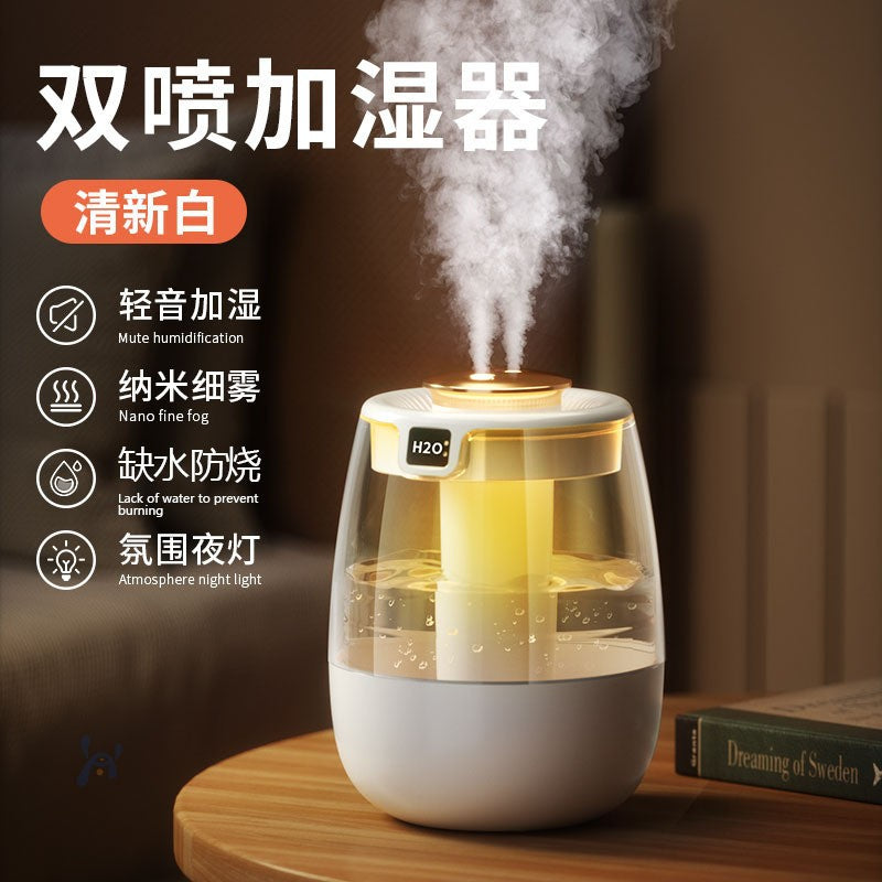 large capacity transparent humidifier with digital display, night light, quiet operation, hydration, gift for office, pregnant women, and baby bedroom