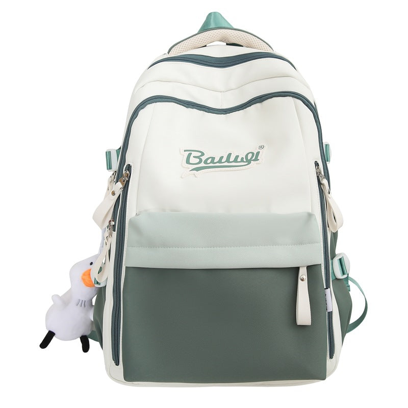 Men's college student backpack, junior high & high school student large capacity lightweight backpack, women's middle school backpack, breathable & weight-reducing backpack