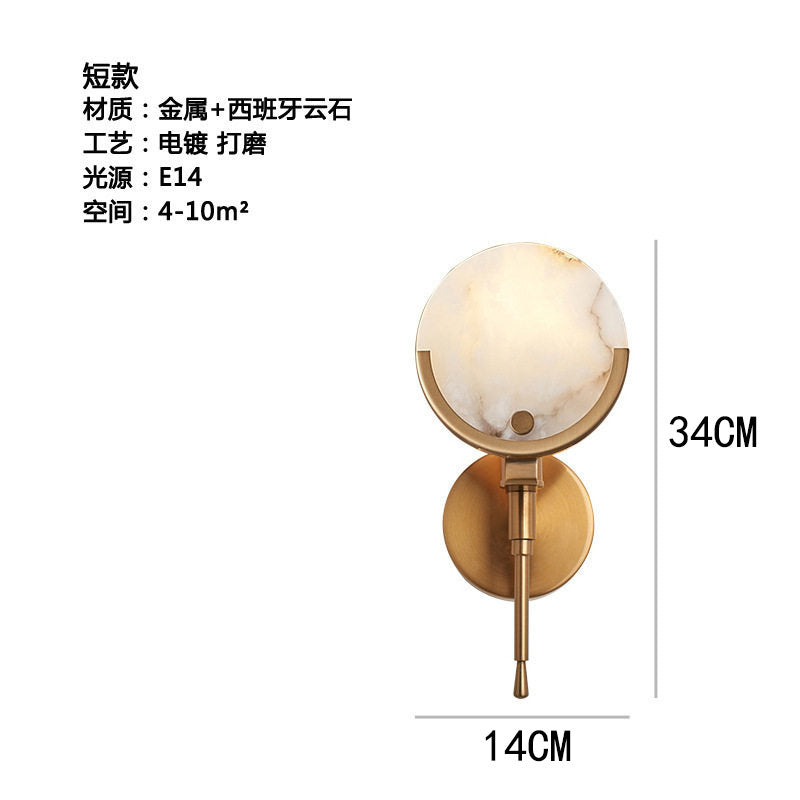 accessible luxury designer marble wall lamp bedside postmodern casual bedroom living room background atmosphere lamp