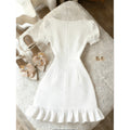 Women's new summer french chic solid color square neck fitted short dress - perfect for going out and dating