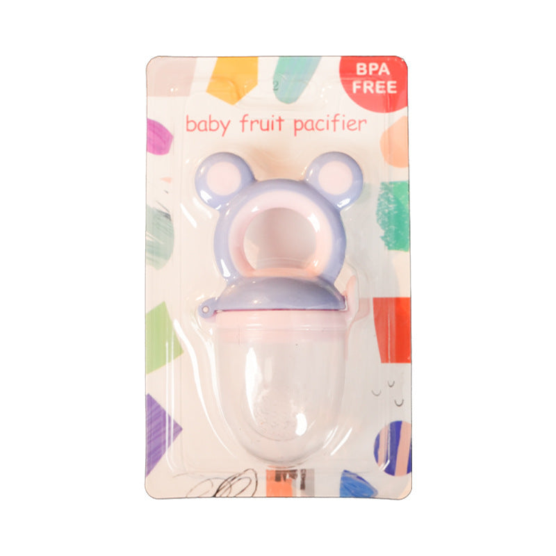 English card pack, infant fruit and vegetable music silicone bite music baby nutrition fruit and vegetable mesh bag complementary food feeder