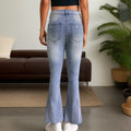Women's denim jeans for export,  new collection: european and american style, stretch, washed, distressed, slightly flared, elegant commuter jeans