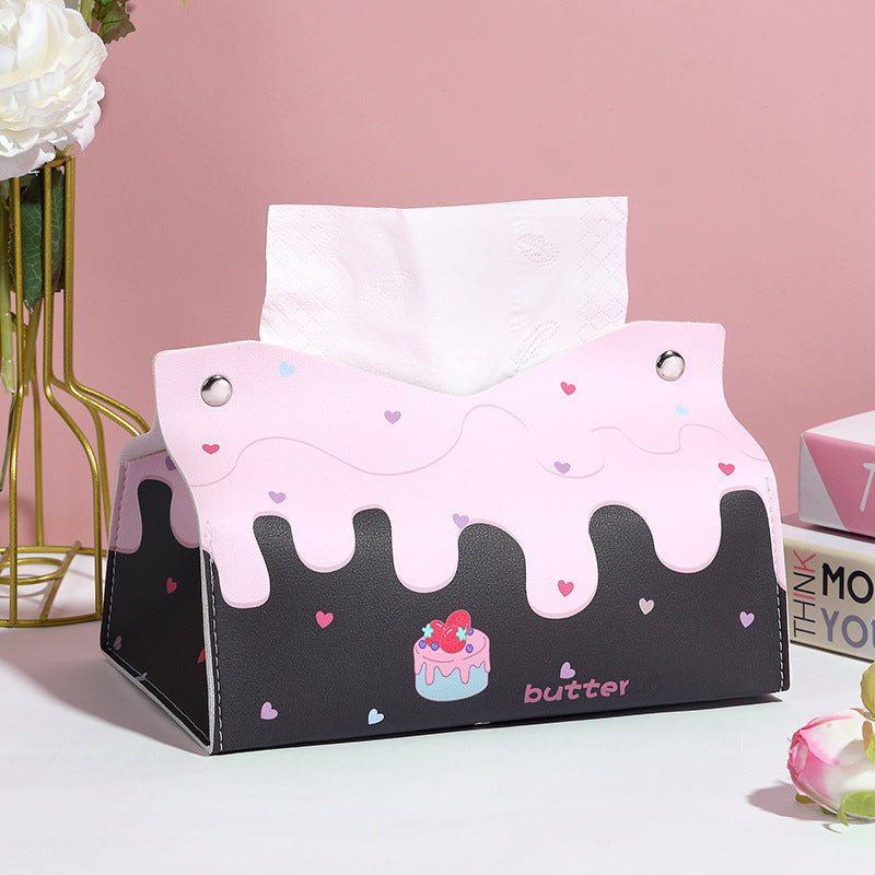 Pinxixi Hot Sale Cartoon Drawing Carton Cat Printing Tissue Box Household Multifunctional Candy Box Gift Box Waterproof
