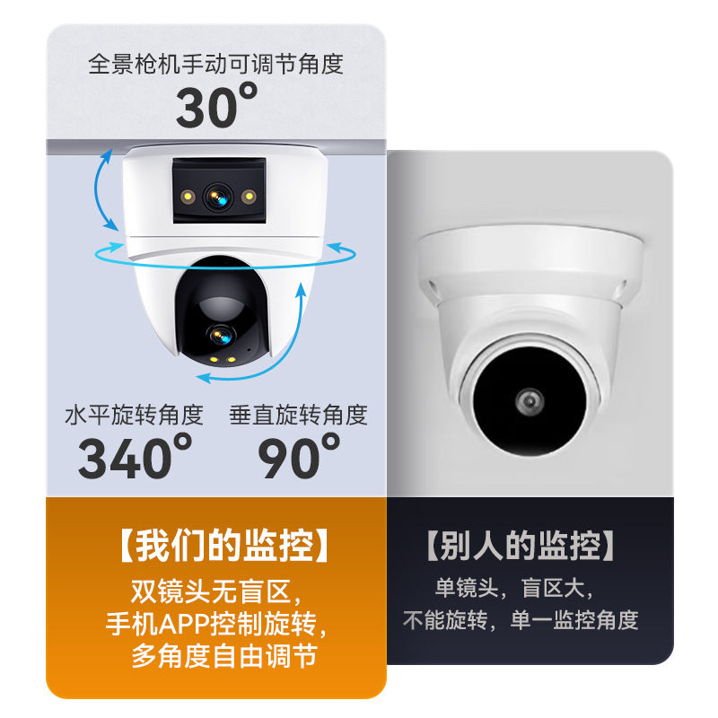 4G monitor, night vision, ceiling-type surveillance camera, mobile phone remote 360-degree monitor to monitor home use