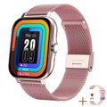 Pink-steel strap + silicone strap + buttons