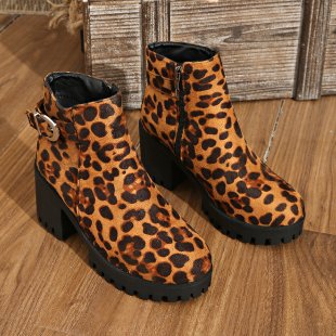 Export cross-border thick heel short boots fall and winter new arrival women's boots high heel boots  boots women's wholesale fashion style