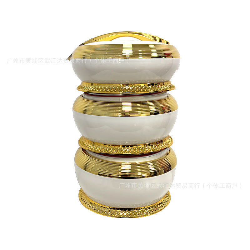 Food warmer container4l-5l-6l3pcs lunch box thermal insulation tableware 316 stainless steel