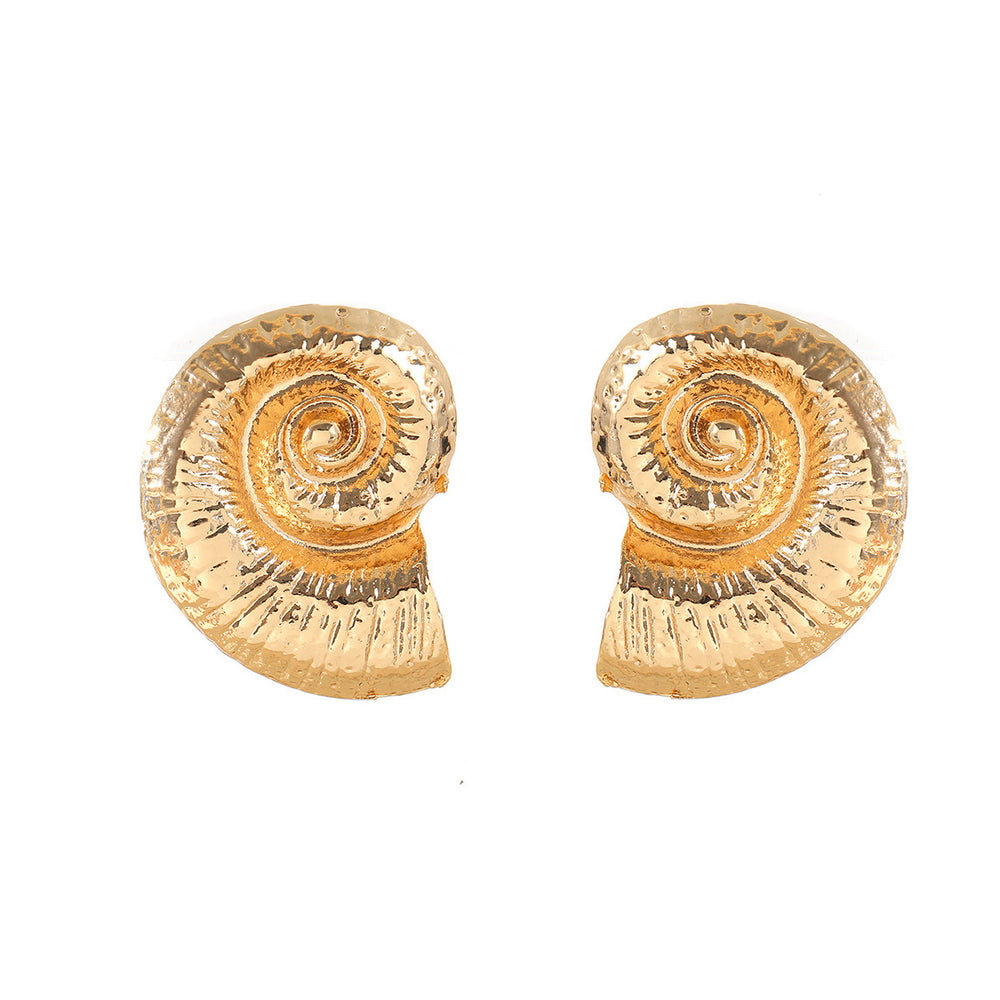 Wholesale conch earrings - european & american style, cross-border ocean jewelry, niche high-end autumn/winter retro metal threaded earrings for women