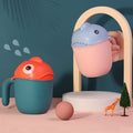 Baby shampoo rinser shark cup - the ultimate bathing and hair washing tool for infants and toddlers! perfect for shampoo, bath, and bottom washing. includes a water ladle for easy scooping