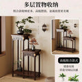 Chinoiserie flower shelf living room floor-standing storage rack balcony flower stand novel stone rack indoor multi-layer flower pot rack vertical