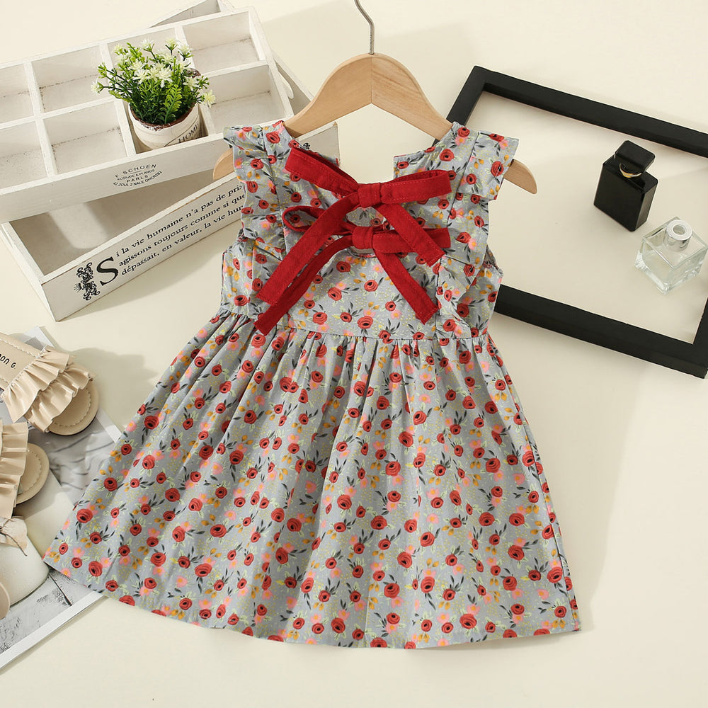 Girls' skirt, elementary school girl's summer simple style dress, children's princess dress, summer one-piece dropshipping