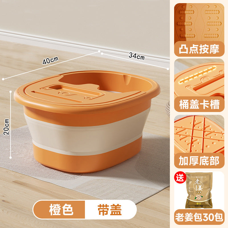 Collapsible foot soak bucket - portable, thickened foot bath basin for home use - calf-height, insulated foot washing basin - dropshipping available