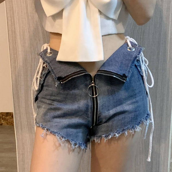 842 # New European and American Summer and Autumn Women's Denim Shorts Hot Pants Super Store Women's Sexy High Waist Jeans