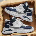 High-top men's shoes 2025 new arrivalwinter youth sports junior high school students running thick sole leather dad shoes men