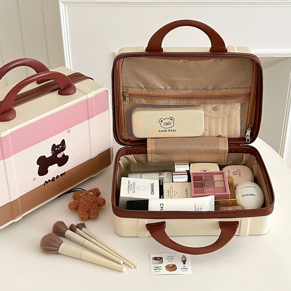 Mini luggage box pastoral style cosmetics storage travel satchel box portable storage box outing storage cosmetic bag