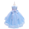 kids dress colorfulbows princess dress female flower girl wedding dress catwalk trailing skirt girl dress