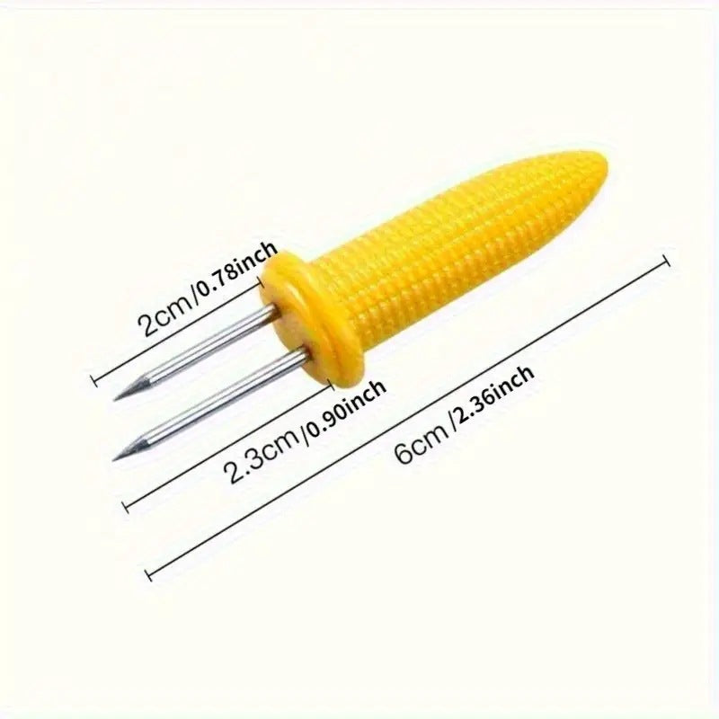 hot-selling barbecue tools stainless steel barbecue skewers heat-insulated corn forks bbq barbecue forks iron skewers for barbecue