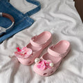 Ballet clogs new arrival slip-on cut out women's slippers summer sweet style seaside beach clogs women's shoes outwear