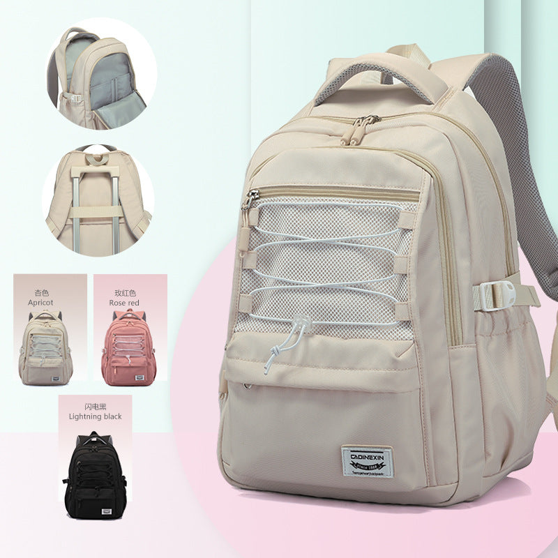 New fashion canvas bag, male and female junior high school school bag, high school student college student backpack, large capacity cute backpack.