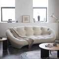 Designer's freehand space italian normcore shell sofa living room curved lounge chair cream style accessible luxury small apartment sand