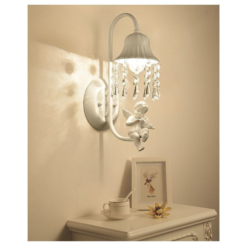 American crystal wall sconce - hallway, aisle, vanity mirror lighting - nordic creative living room, study, background wall, bedroom bedside fixture