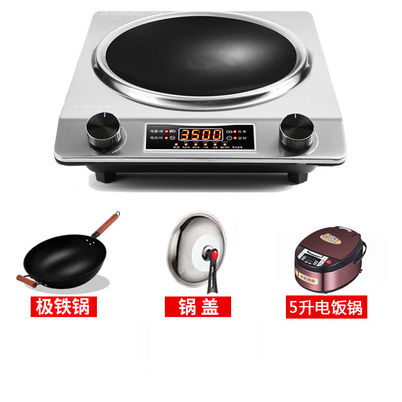 Factory direct sales concave induction cooker 3500w commercial high power hot pot stir-fry battery stove induction cooker cross-border