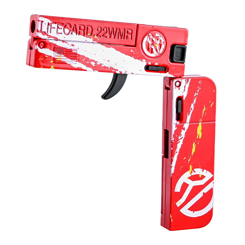 New life card ii adult trendy foldable all-alloy card gun toy - soft bullet gun for boys