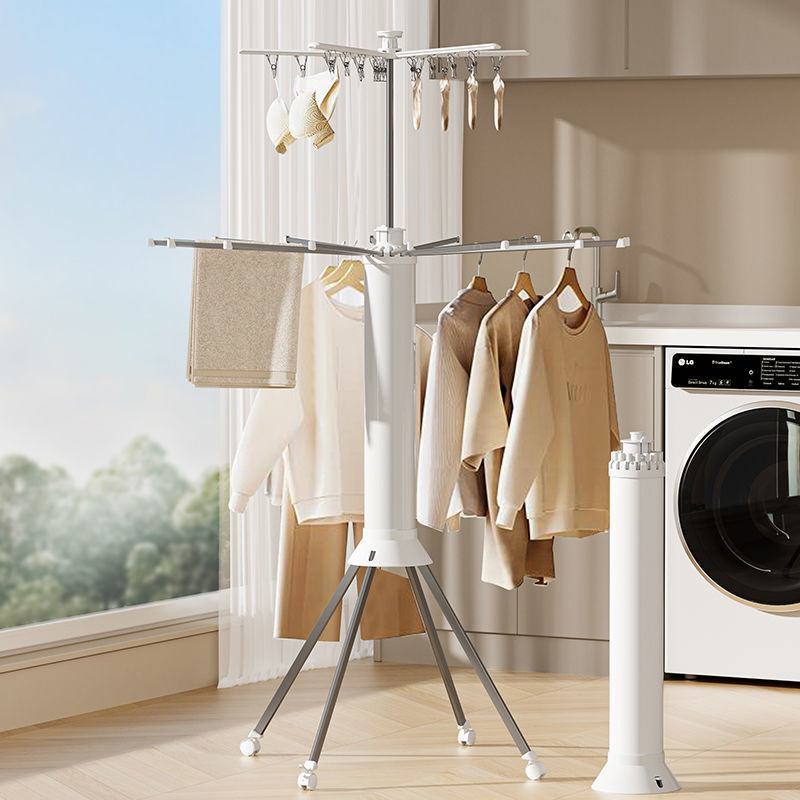Octopus clothes drying rack, floor-standing, installation-free, multi-functional, foldable, balcony drying rack, indoor clothes drying tool