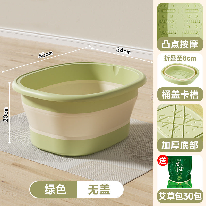 Collapsible foot soak bucket - portable, thickened foot bath basin for home use - calf-height, insulated foot washing basin - dropshipping available