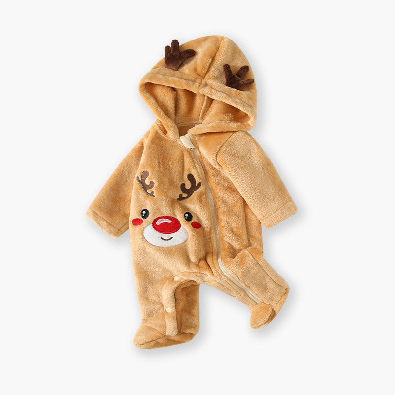 infant thickened romper winter baby crawling suit animal design thick jumpsuit baby clothes