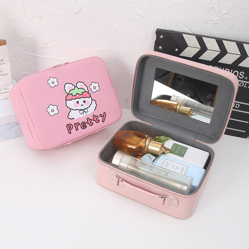 Cosmetic bag women's portable 2022 new high-end sense large capacity cute high-value storage box portable small box bag