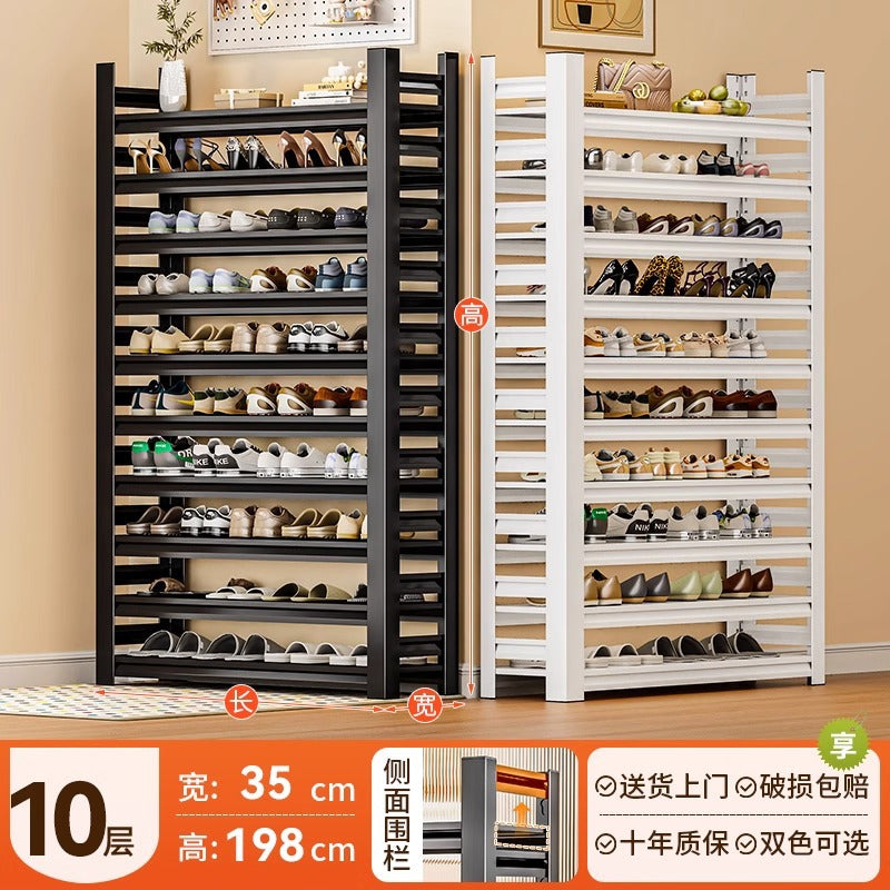 Household steel shoe rack door floor-standing multi-layer storage rack simple shoe cabinet entrance door rear storage rack
