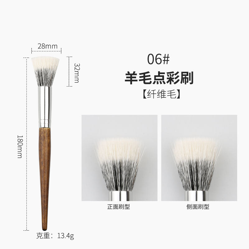 Professional makeup brush set with wooden handles - cangzhou full set: soft blush brush, foundation brush, contour brush, eyeshadow brush, and more