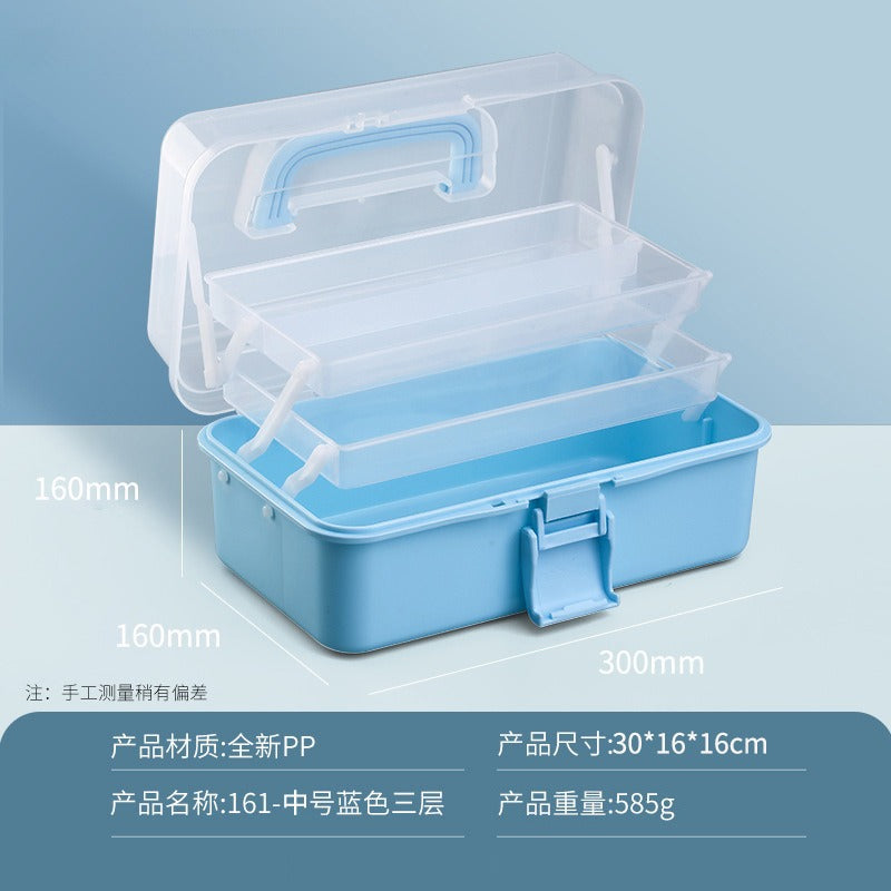 Baolian Art Student Toolbox Household Painting Brush Calligraphy Storage Box Transparent Painting Box Multifunctional Storage Box