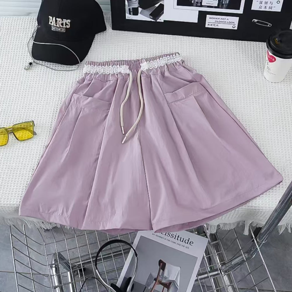 [counter quality] women's youthshortssummer thin style youthcasualhalf length pants light and breathable mid-pants