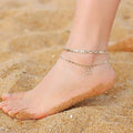 Stainless steel real gold electroplated figaro chain japanese chain 26 letters stacked anklet set bohemia anklet