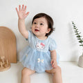 Summer baby girl sweet princess short-sleeved baby bag butt skirt mesh dress full moon 100 days one-year-old dress summer