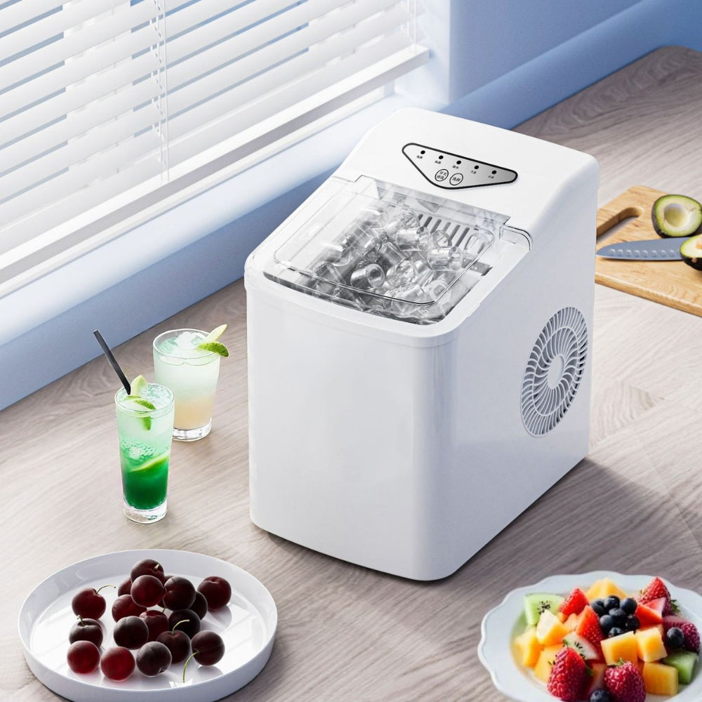 Mini ice maker for home/dorm use, 1.5l capacity, 6-8 minute ice production, cross-border customization, fully automatic, new smart model