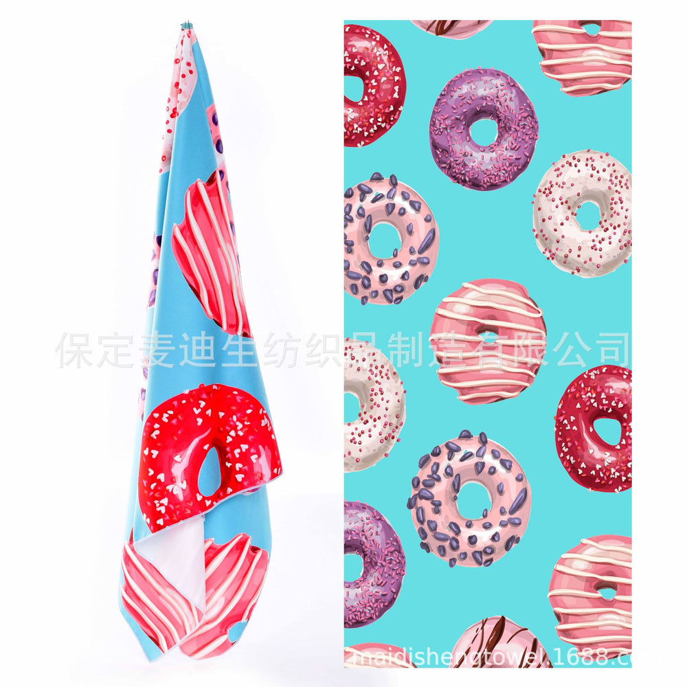 Factory wholesale full-page printed sand-free beach towel, soft, absorbent, quick-drying, mesh bag packaging, advertising cheerleading bath towel