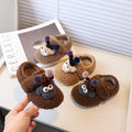 Vancahao girls' fall/winter fleece-lined lambswool outerwear cotton shoes,  new korean style children's cartoon fluffy shoes