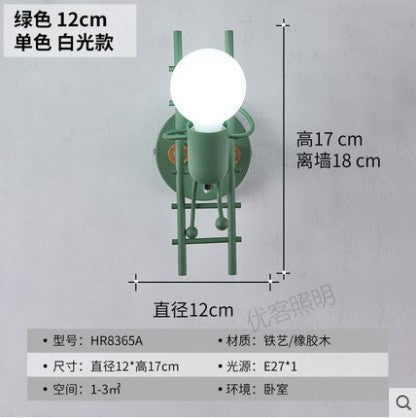 Cross-border  American industrial wind climbing stairs wall lamp creative bedroom bedside wall wrought iron villain wall lamp
