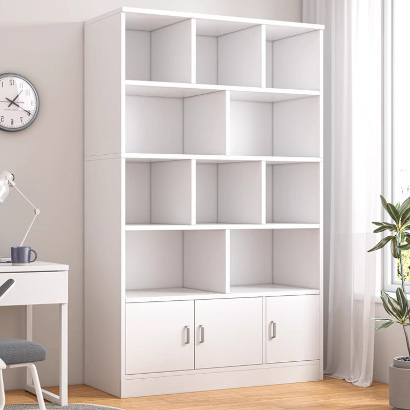 Simple bookshelf floor-to-ceiling against the wall, living room shelf layered storage rack, storage cabinet integrated, simple household bookcase