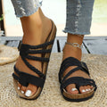 summer new arrival: plus-size women's casual comfortable woven fashion outdoor beach sandals - wholesale