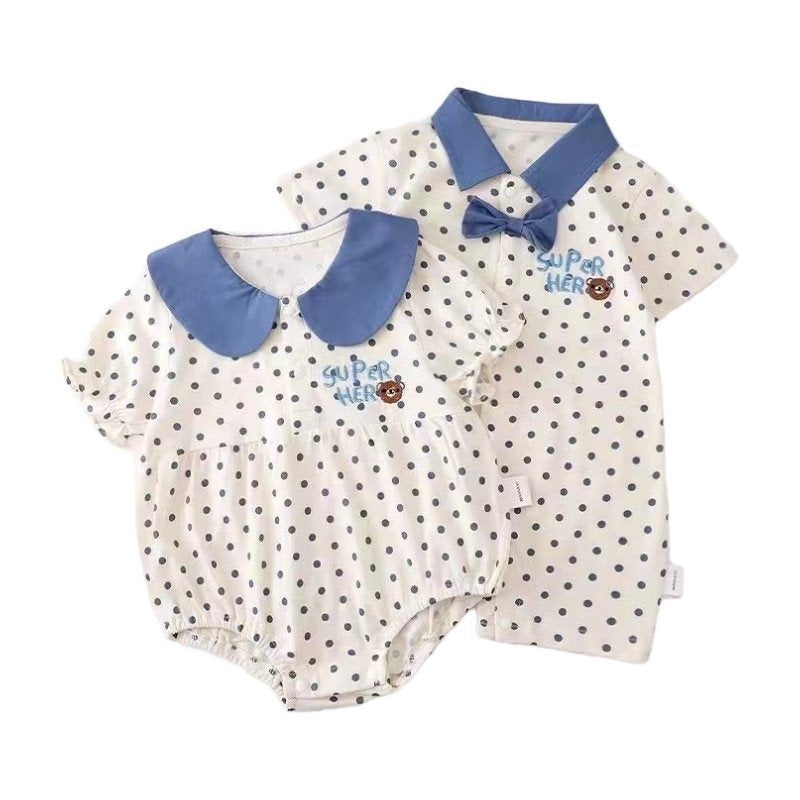 Newborn summer casual short-sleeve outfit, full-month baby triangle bodysuit, baby fashion romper, harem pants