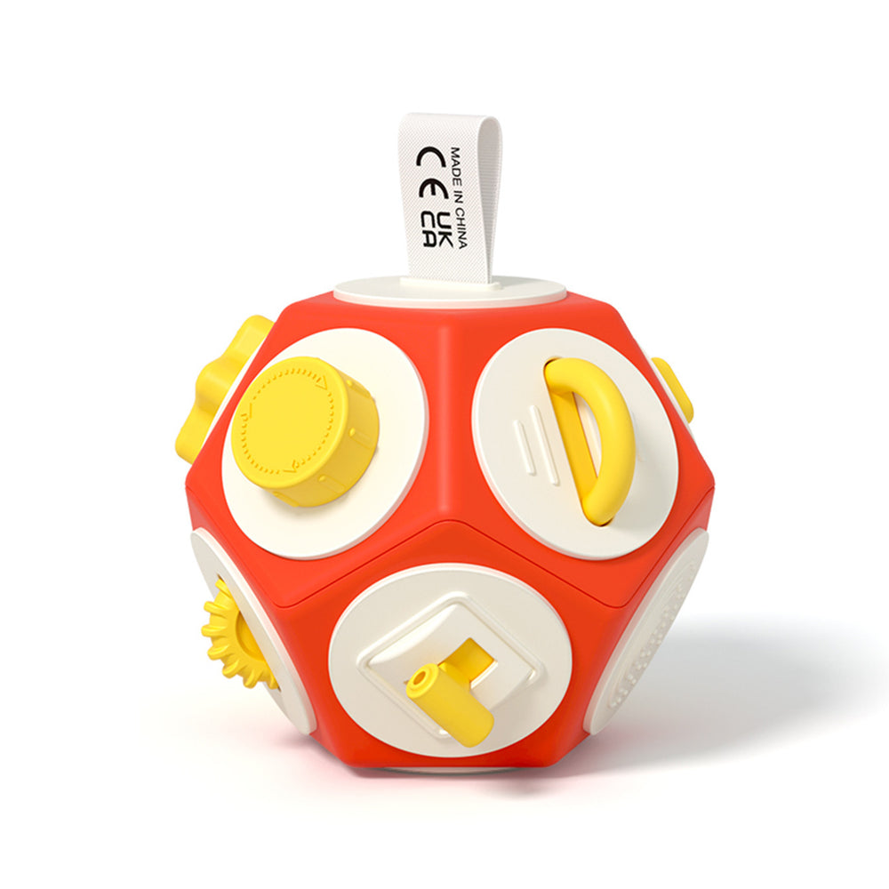 multifunctional busy ball baby educational early learning toy, polyhedral hand grasping ball, montessori education 12-face cube