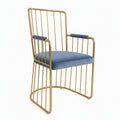Velvet dining chair -  solid wood dining chair with armrests - light luxury, high-end backrest chair