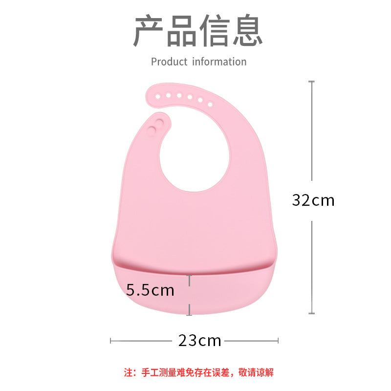 Dongguan Greene Factory Baby Silicone Bib Does Not Contain Bisphenol A Baby Saliva Pocket Children's Tableware Feeding Set