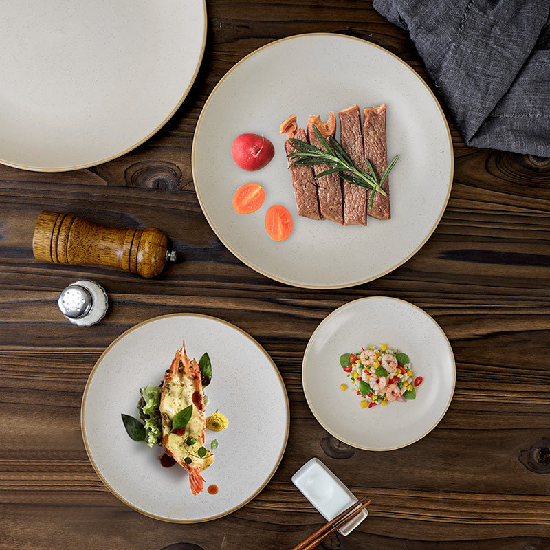 Vintage chic high-end western ceramic plate - perfect for home, restaurant, desserts, steak, salads, fruits, and snacks