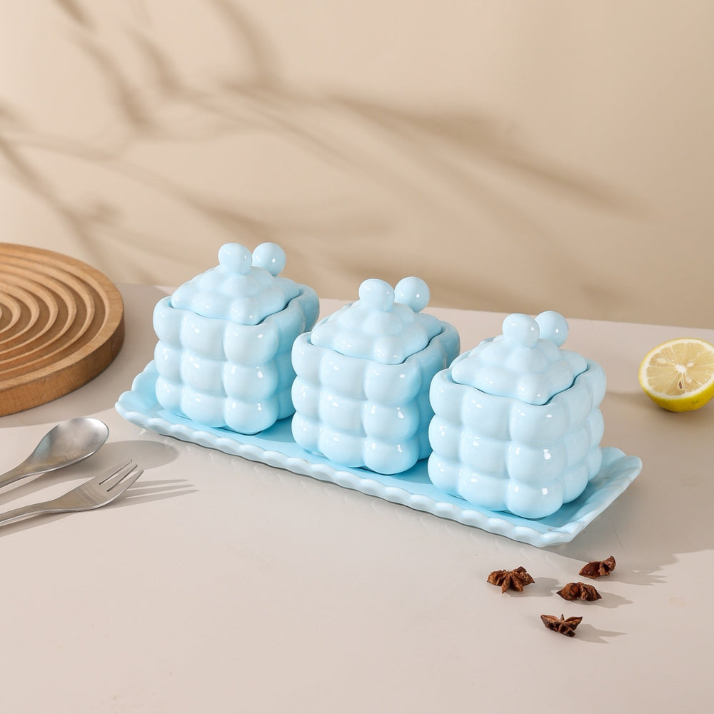 New macaron-colored marshmallow ceramic spice jar set - stylish kitchen salt shaker wholesale